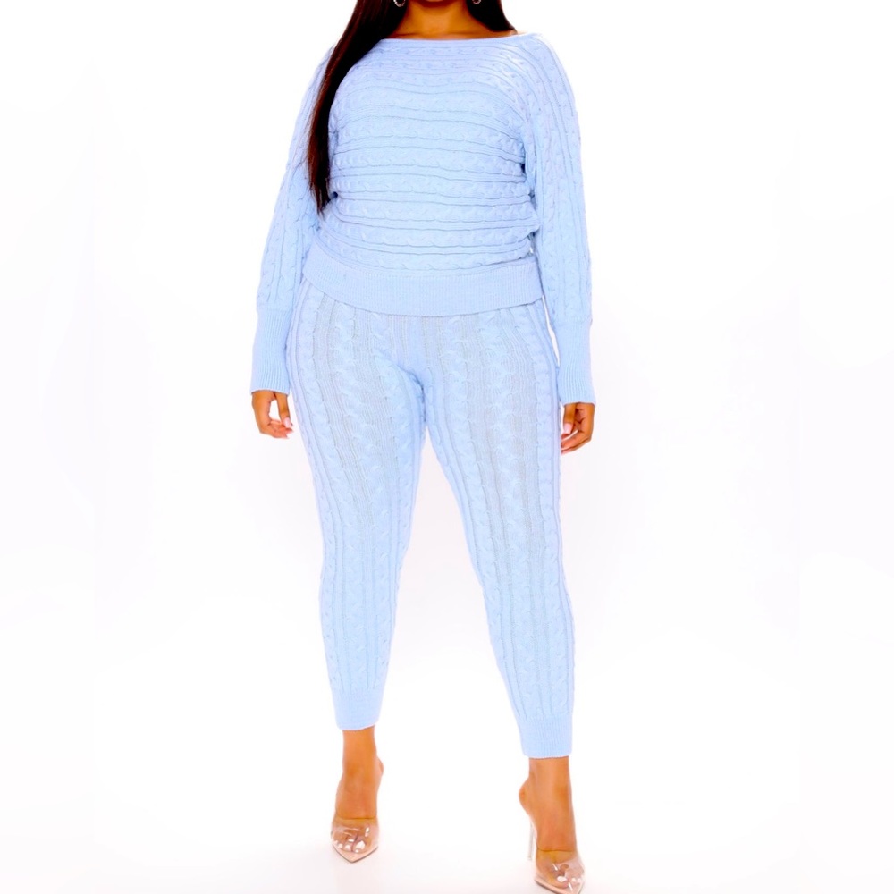 Dusty Blue Sweater Set - Super Soft- worn once SIZE 2X
